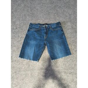 Banana Republic Cut off Shorts Men's Size 35x32 Blue Frayed‎ Straight Leg Denim